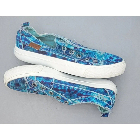 Blowfish Malibu Play Turquoise Tie Dye Denim Slip-On Shoes Women's 6.5 ZS-0061 - Picture 12 of 13